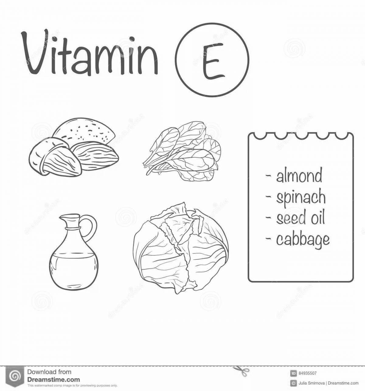 Привлекательная раскраска витаминов для детей