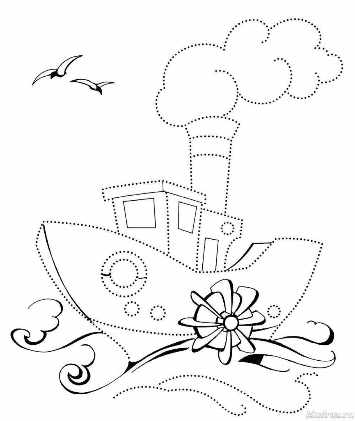 Cute ship coloring pages for kids