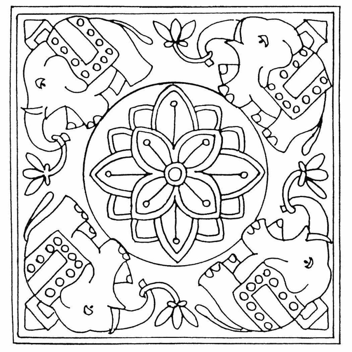 Colorful carpet coloring book for kids