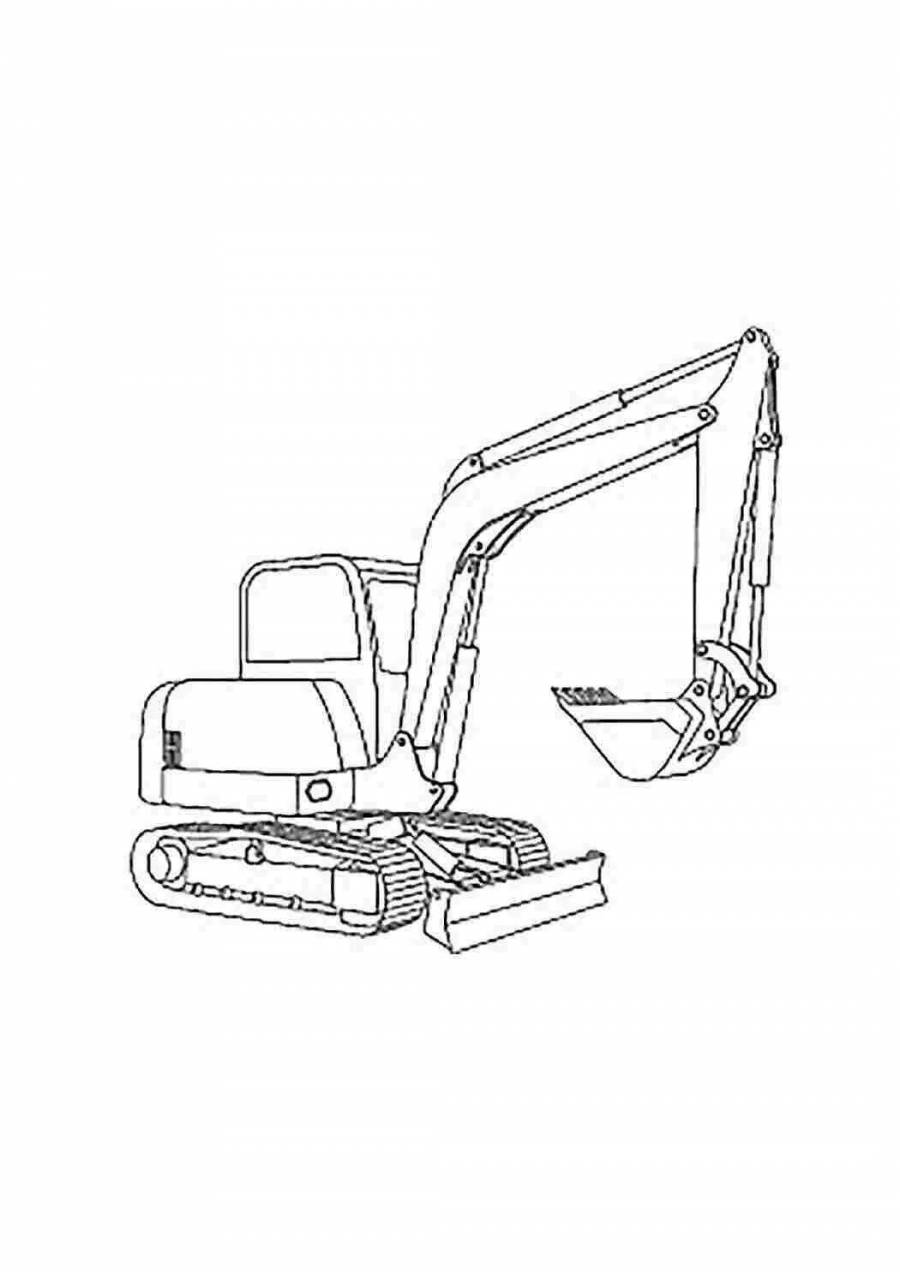 Экскаватор картинка раскраска