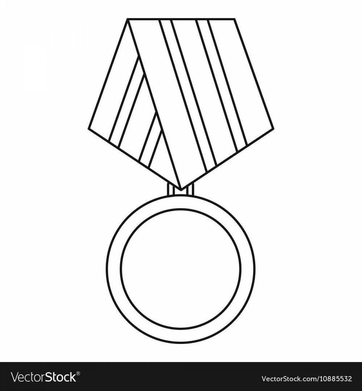 Медаль раскраска