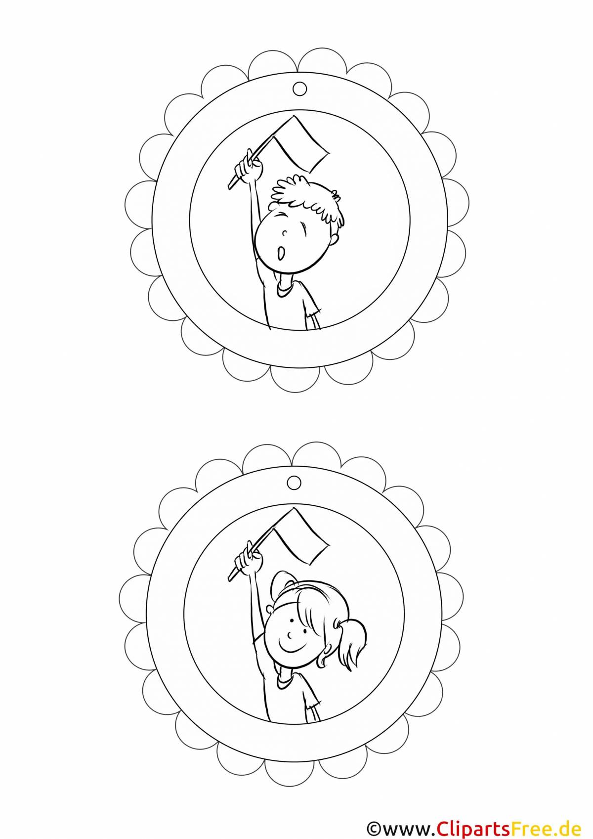Медали для детей шаблоны для печати черно белые