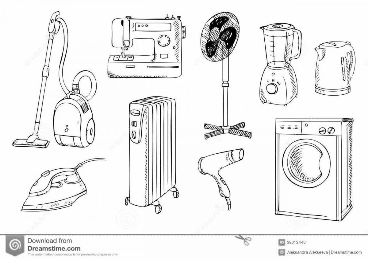 Электроприборы картинки для детей раскраски