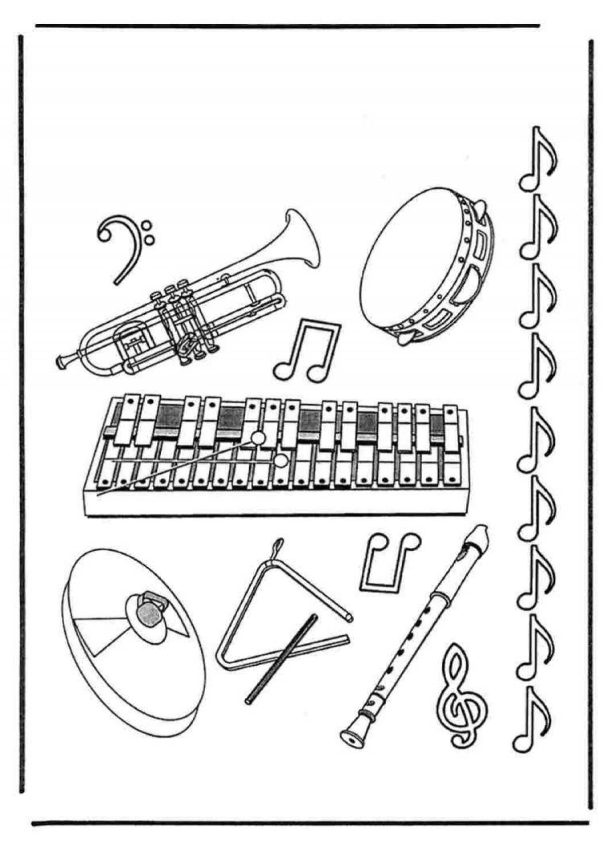 Музыкальные инструменты для детей картинки распечатать для