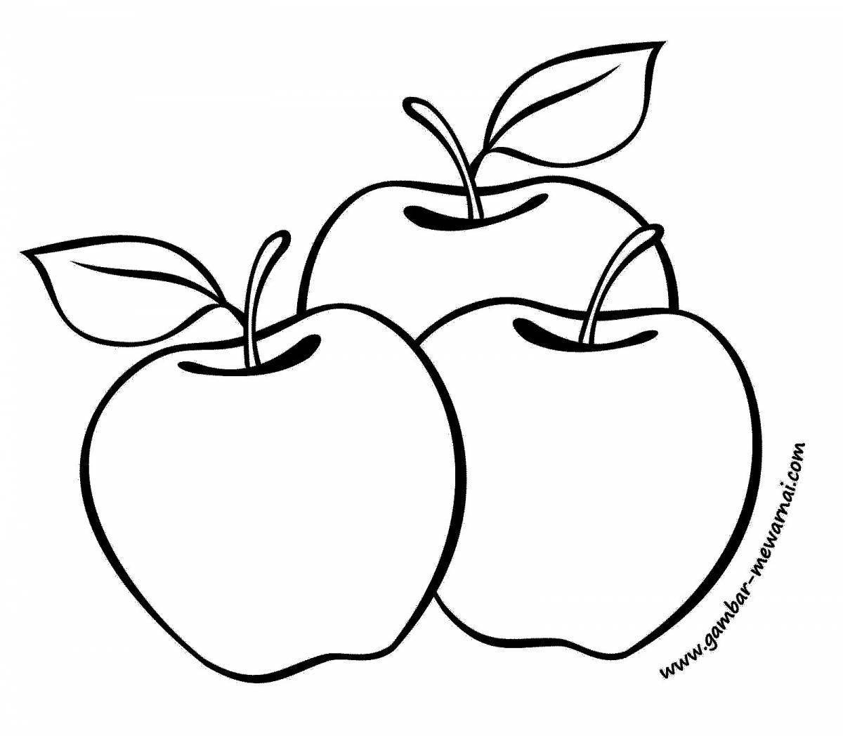 Плод яблоко рисунок для детей