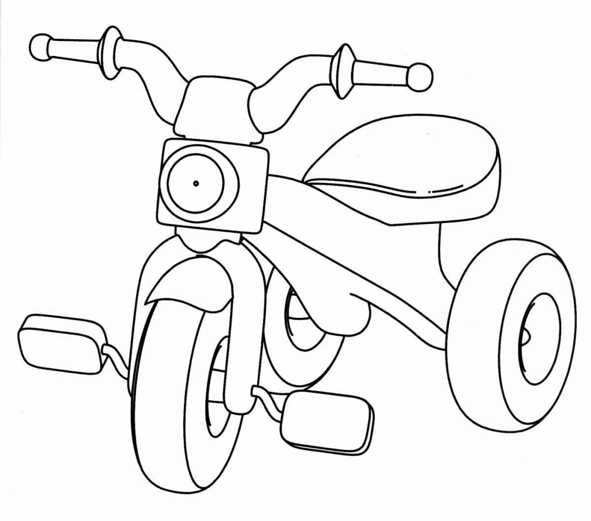 Трехколесный велосипед раскраска для детей