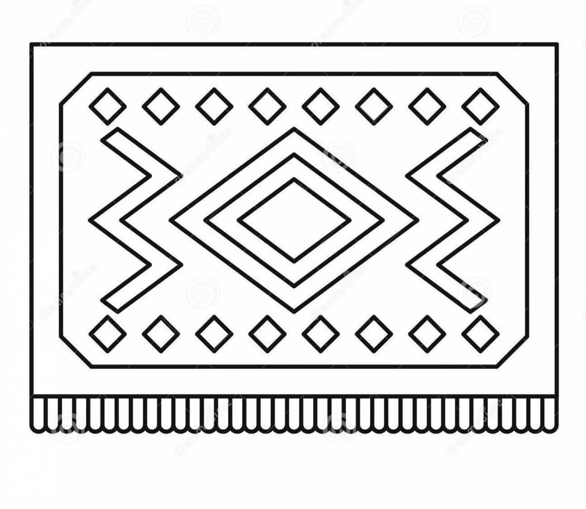 Adorable carpet coloring page for kids