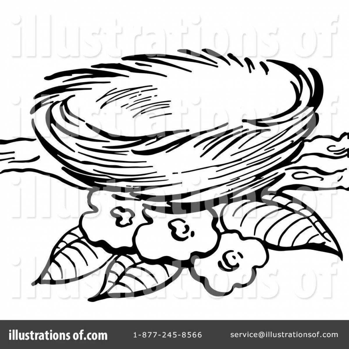 Разноцветная раскраска «гнездышко» для малышей