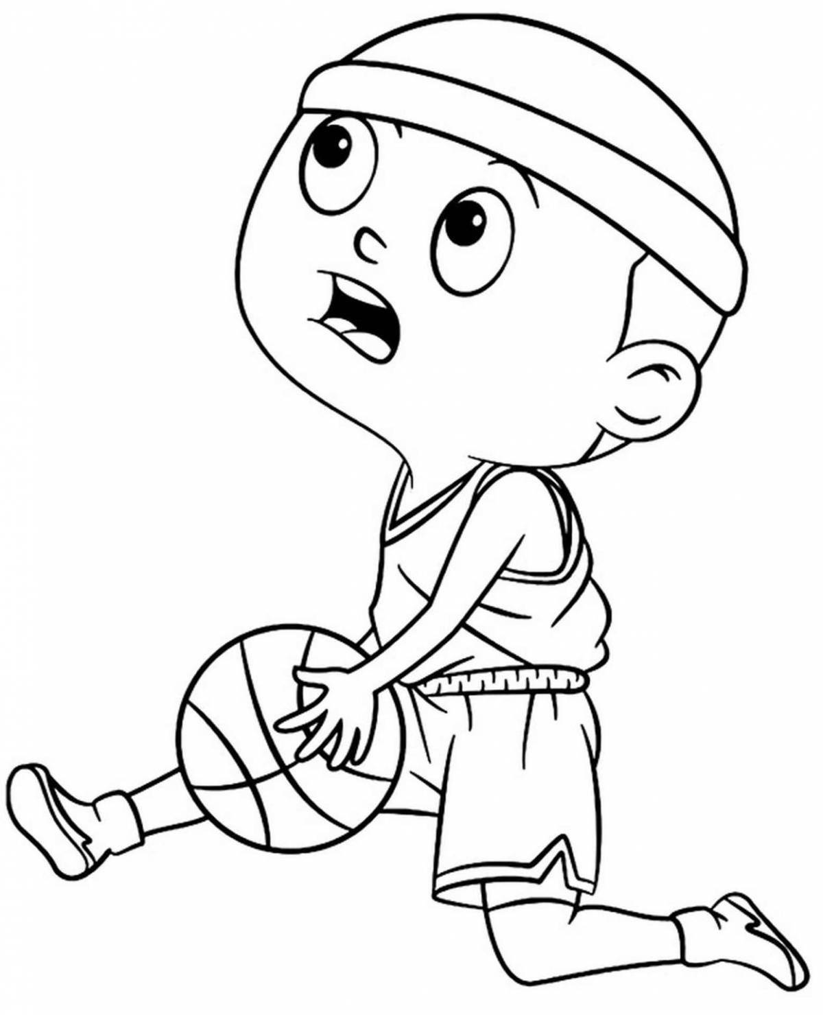 Coloring page energetic sportsmen for kids