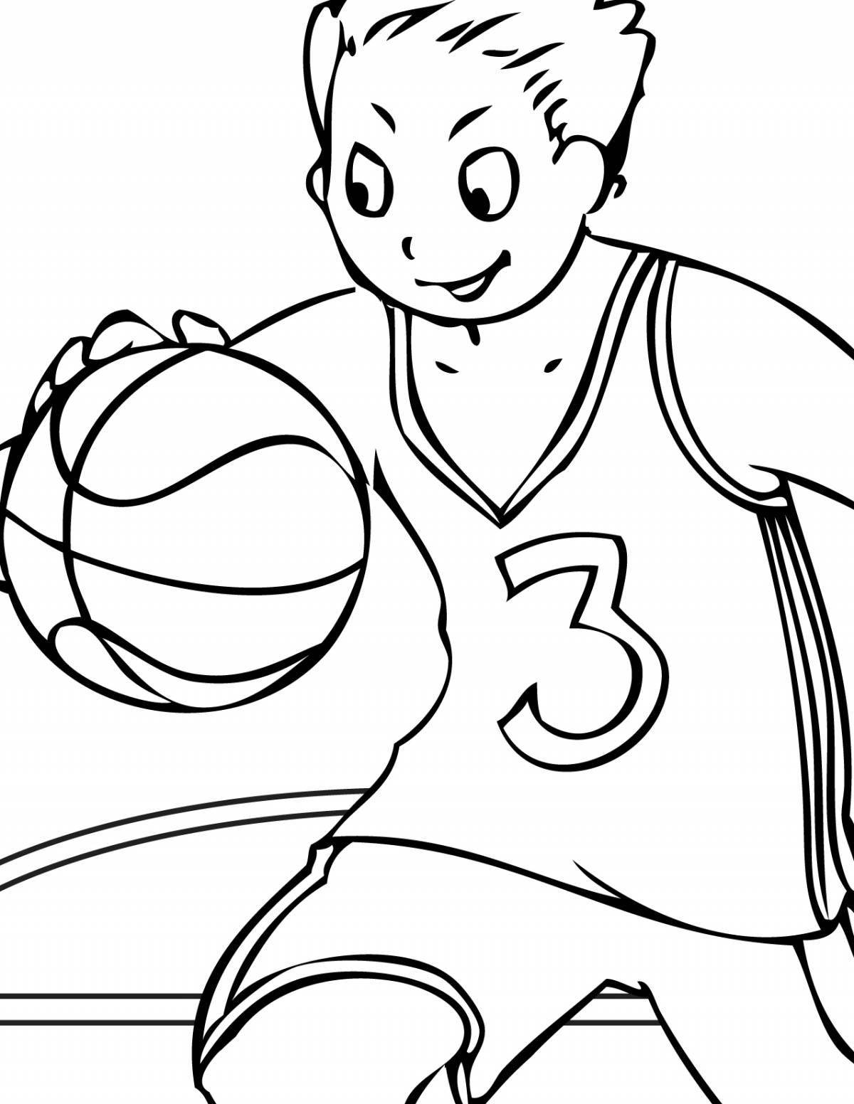 Glowing athletes coloring pages for kids