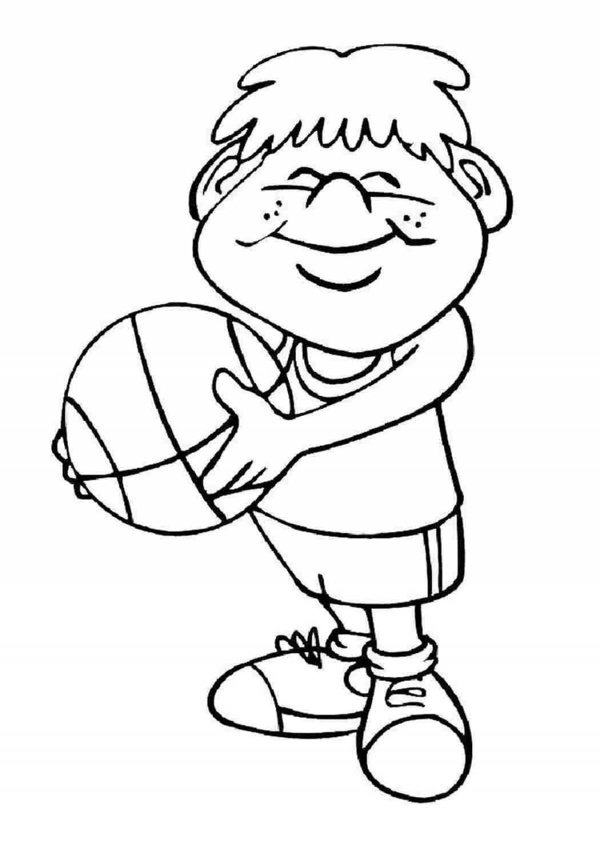 Colorful sportsmen coloring pages for kids