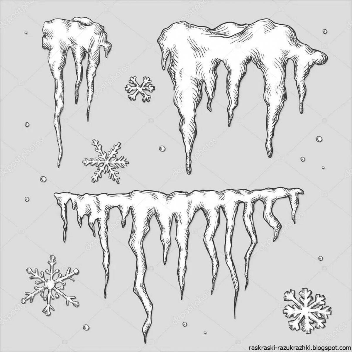 Glittering icicles coloring book for kids