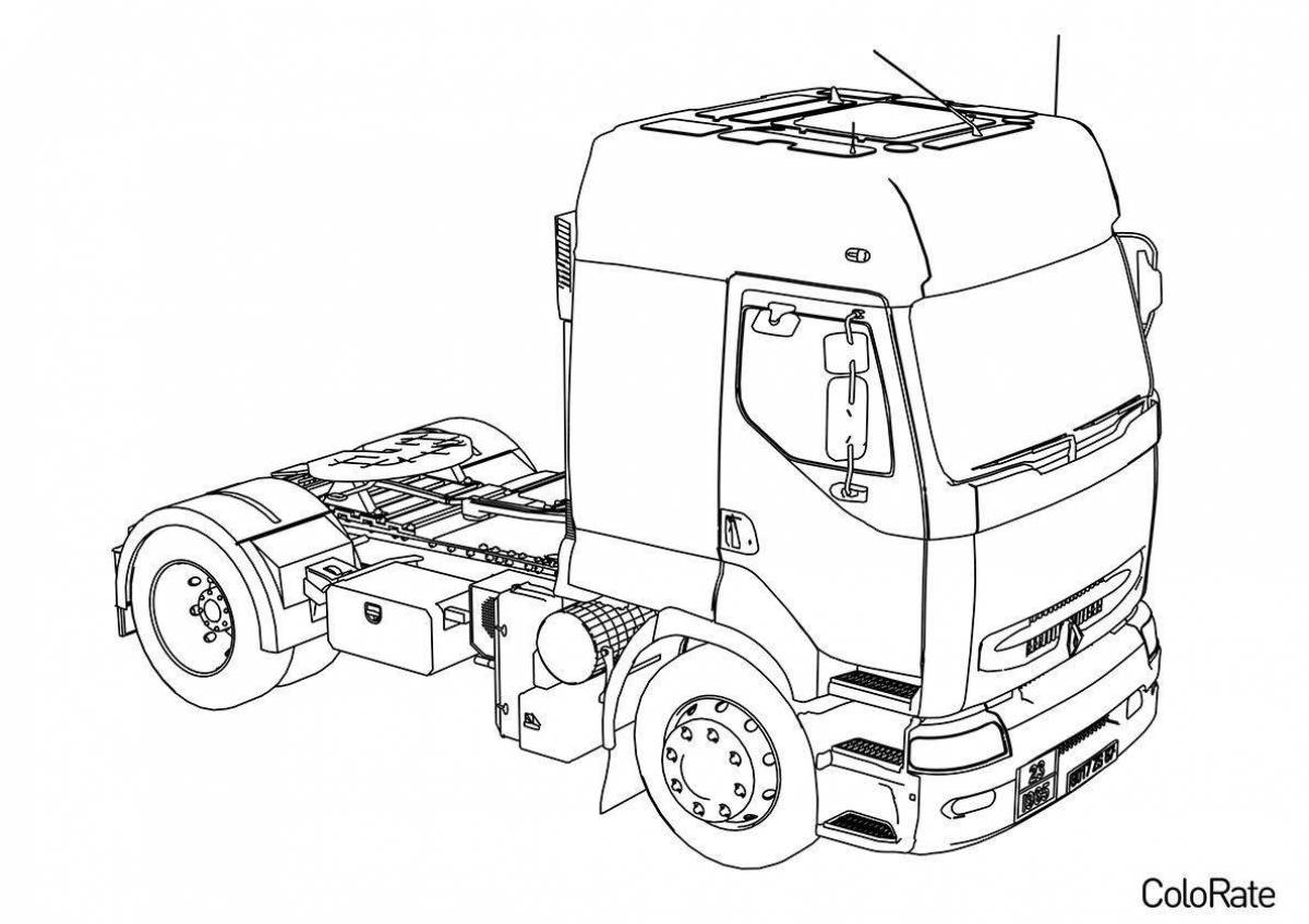 Coloring book shining truck for boys