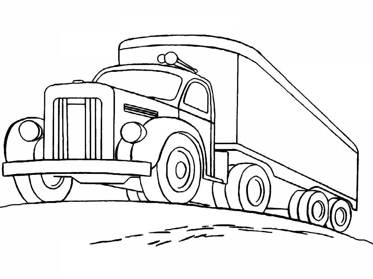 Glitter truck coloring page for boys