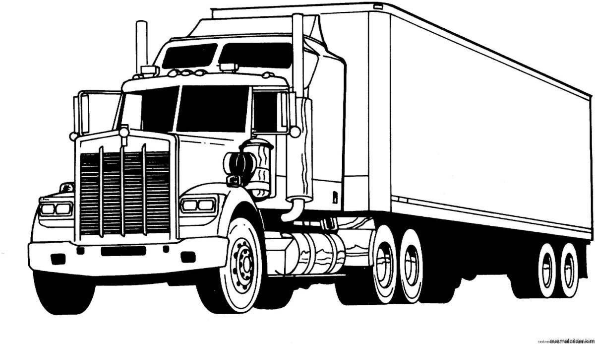 Adorable truck coloring page for boys