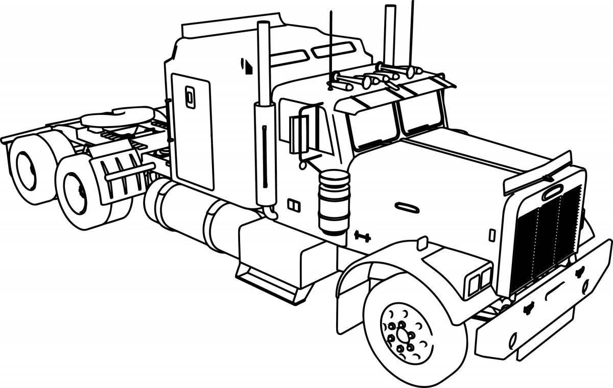 Playful truck coloring page for boys