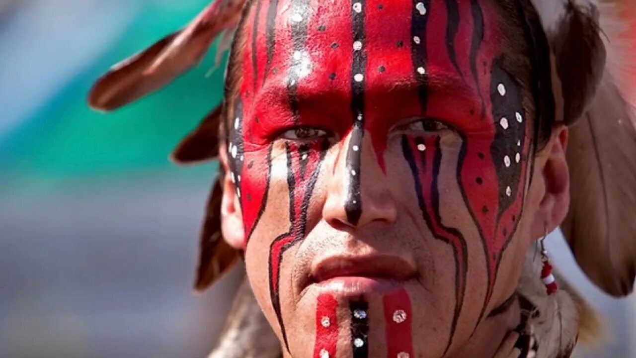 Unique fashionista cheek war paint