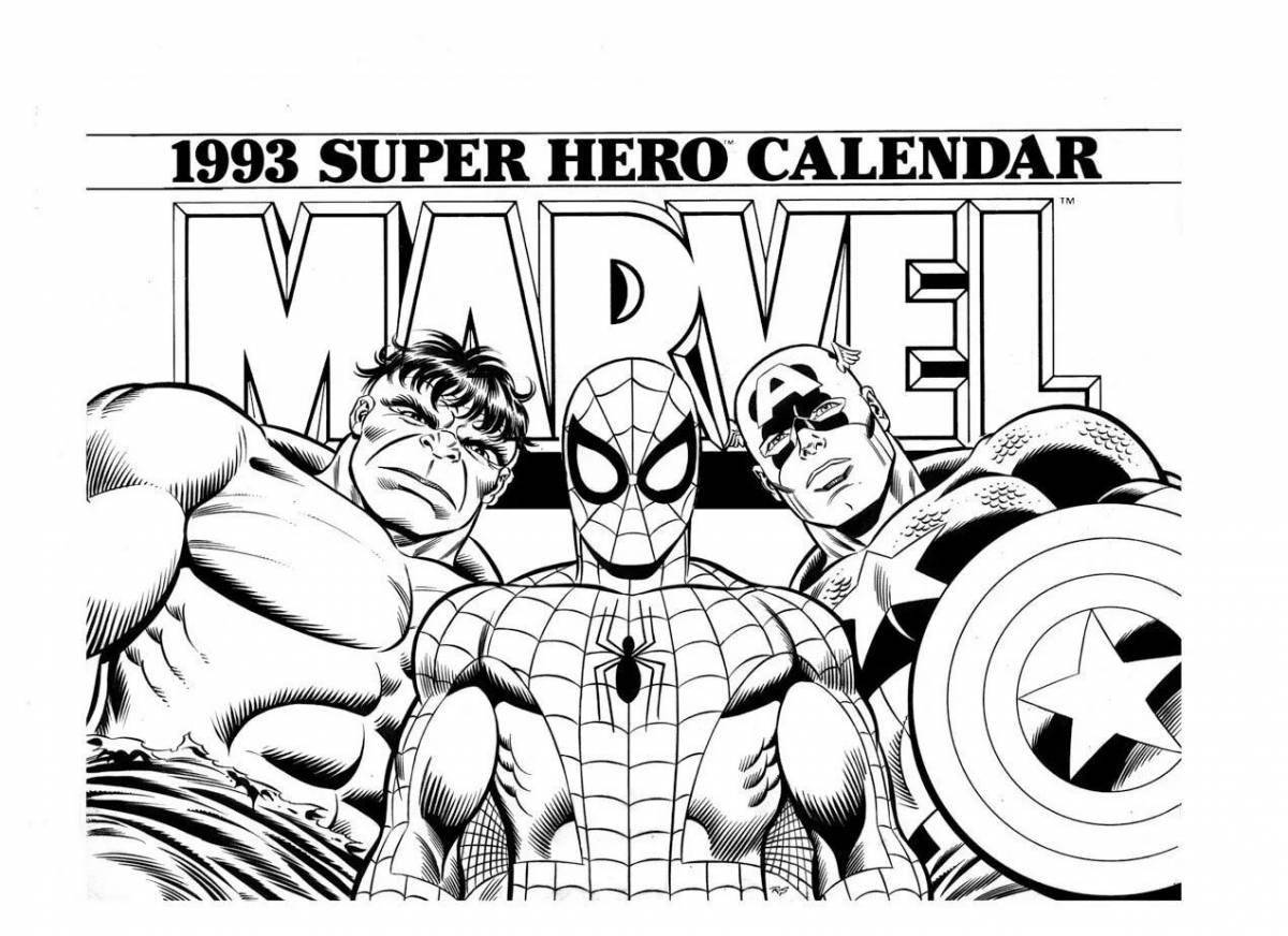 Funny marvel coloring book for kids