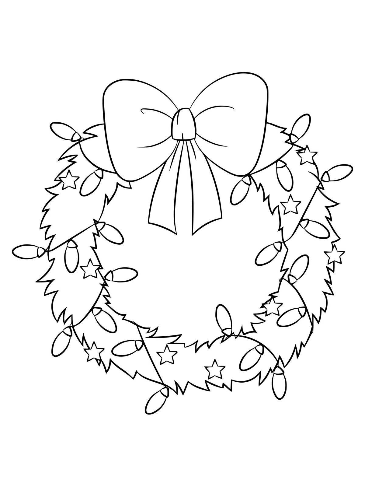 A fun Christmas wreath coloring book for kids
