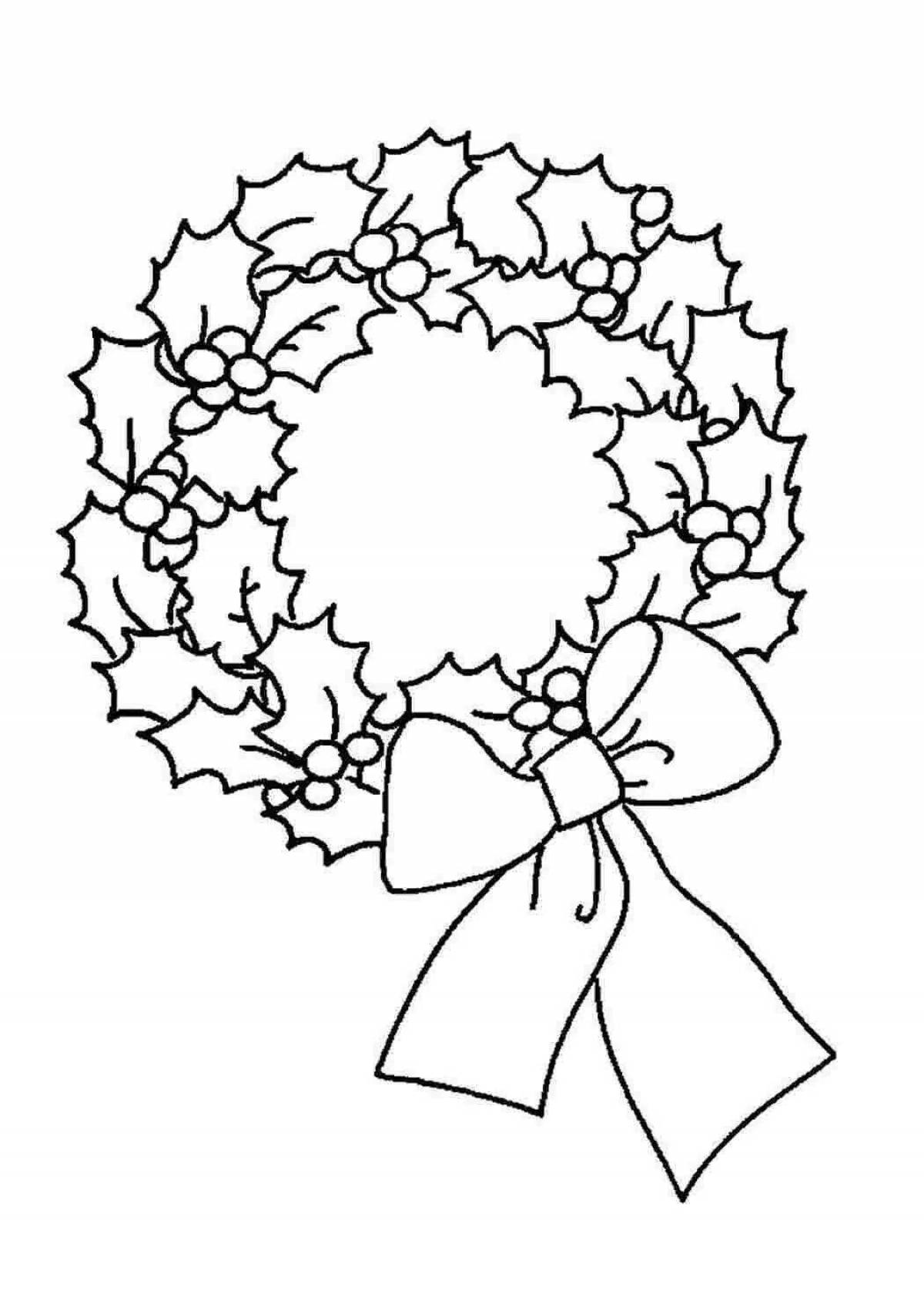 Luminous Christmas wreath coloring book for kids