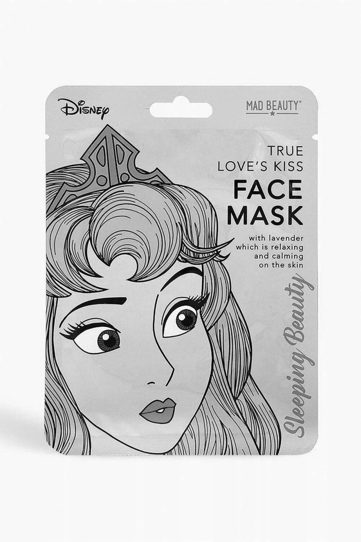 Charming face mask cosmetics coloring page