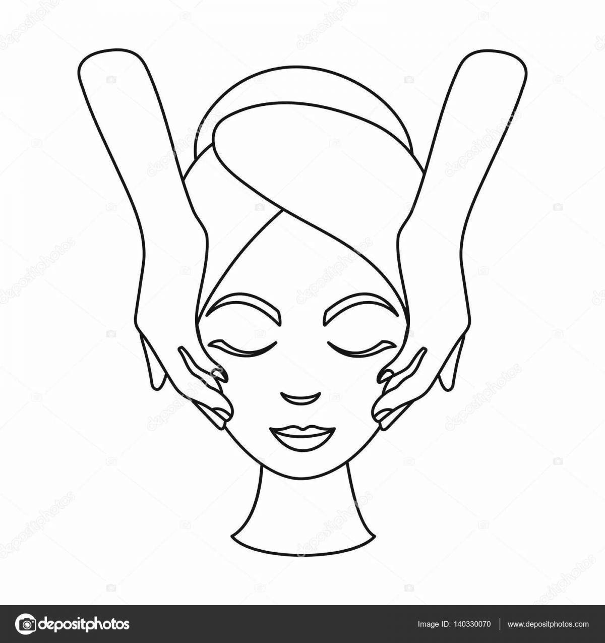 Glamor face mask cosmetics coloring page