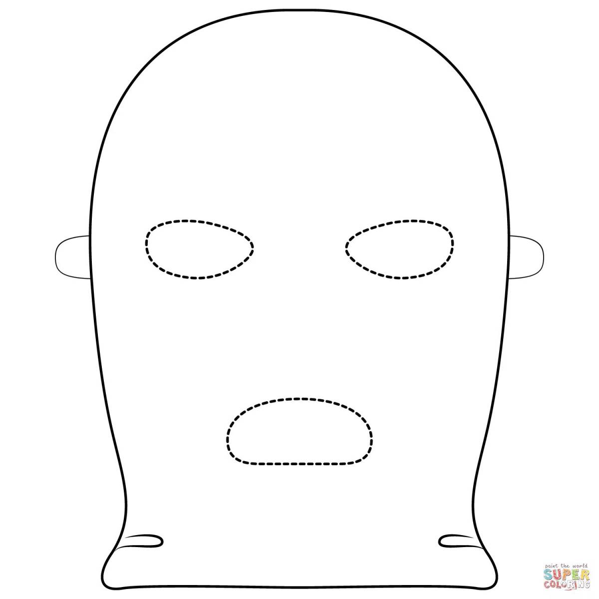 Coloring page elegant face mask cosmetics