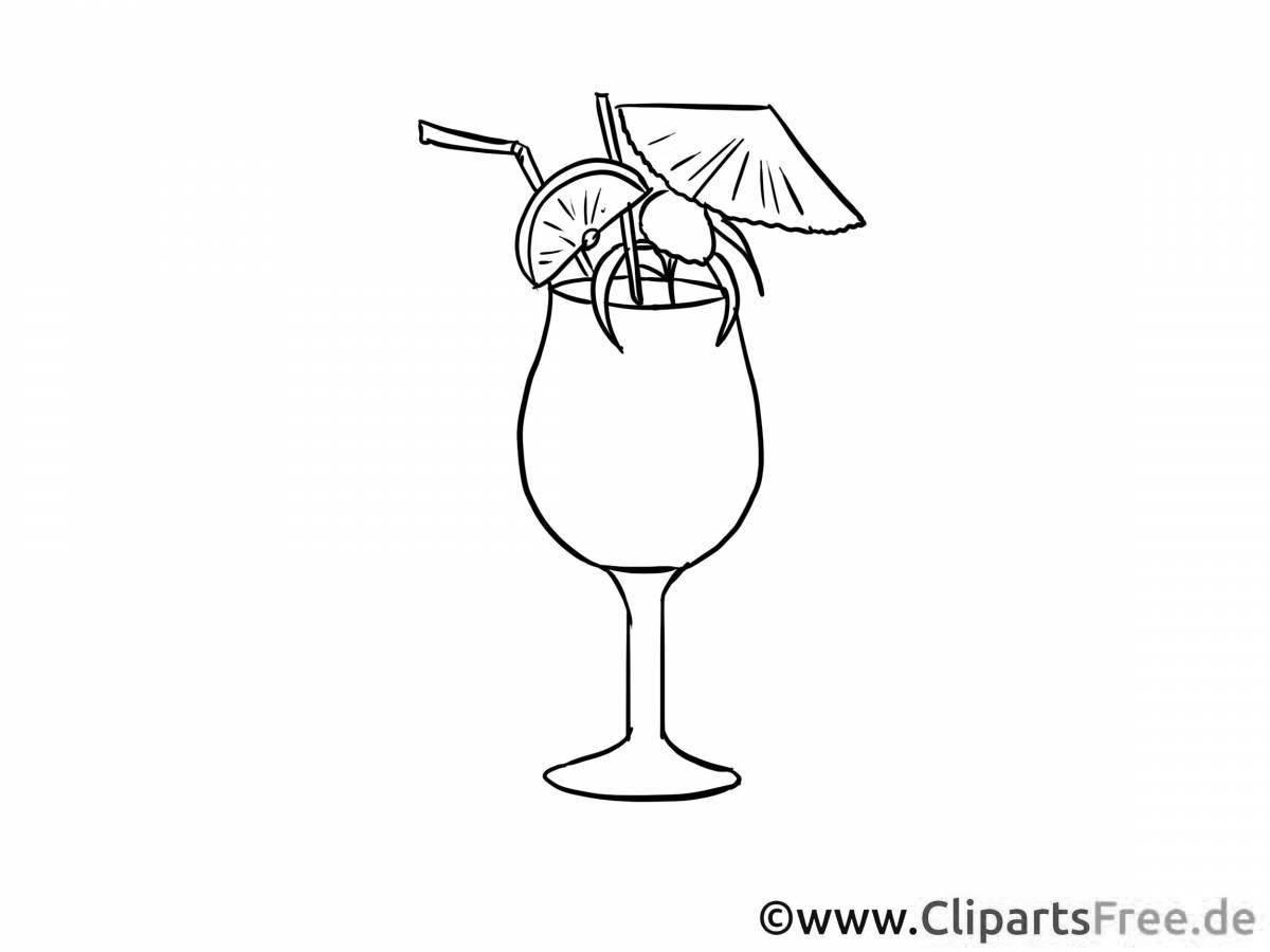 Bright cocktail coloring pages for kids