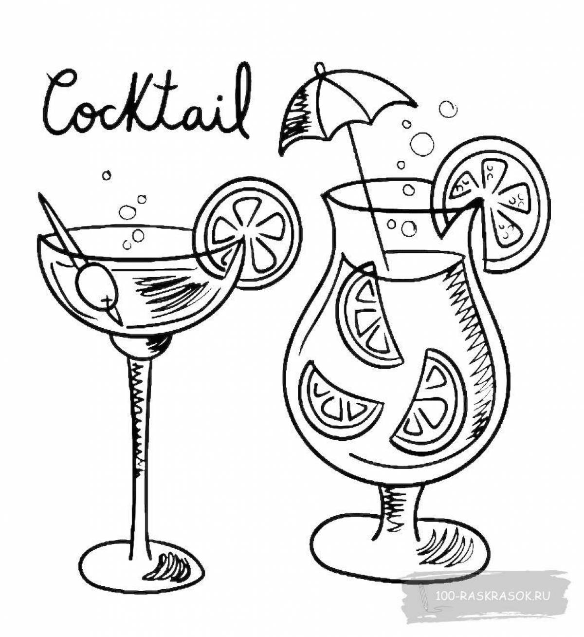 Coloring page joyful cocktail for children