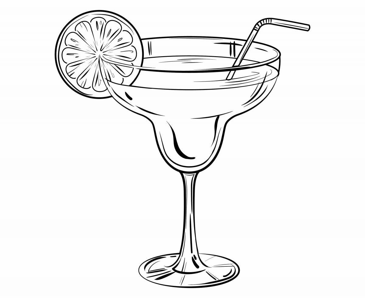 Playful cocktail coloring page for kids