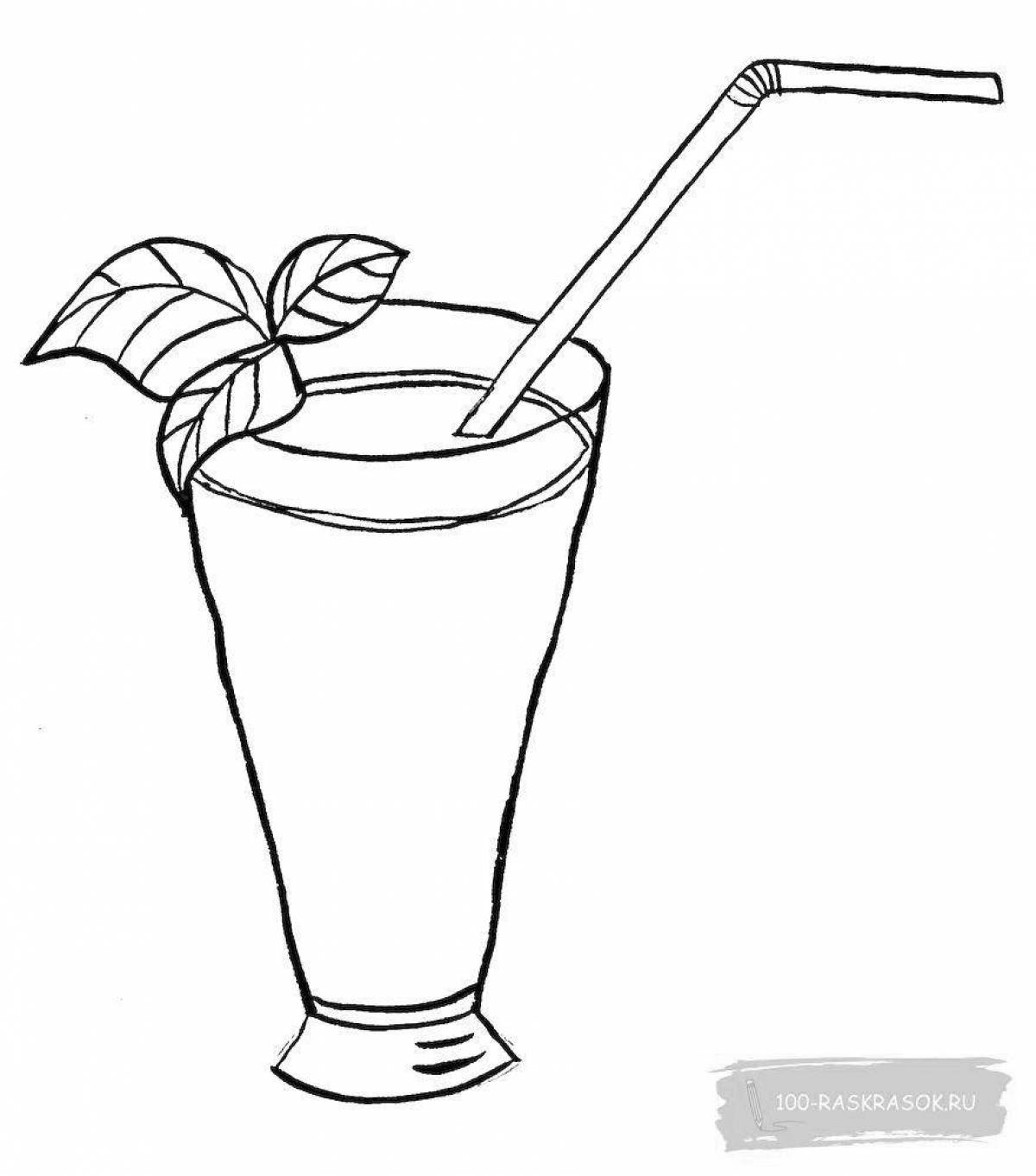 Adorable cocktail coloring page for kids