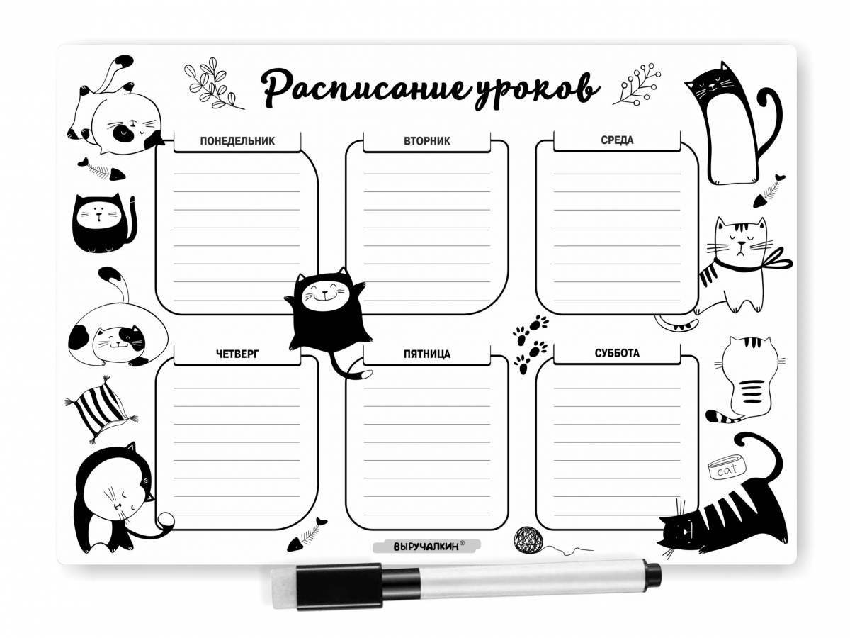 Joyful boys coloring schedule