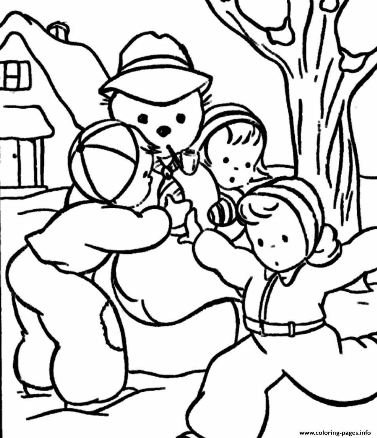 Fun coloring book winter holidays for kids