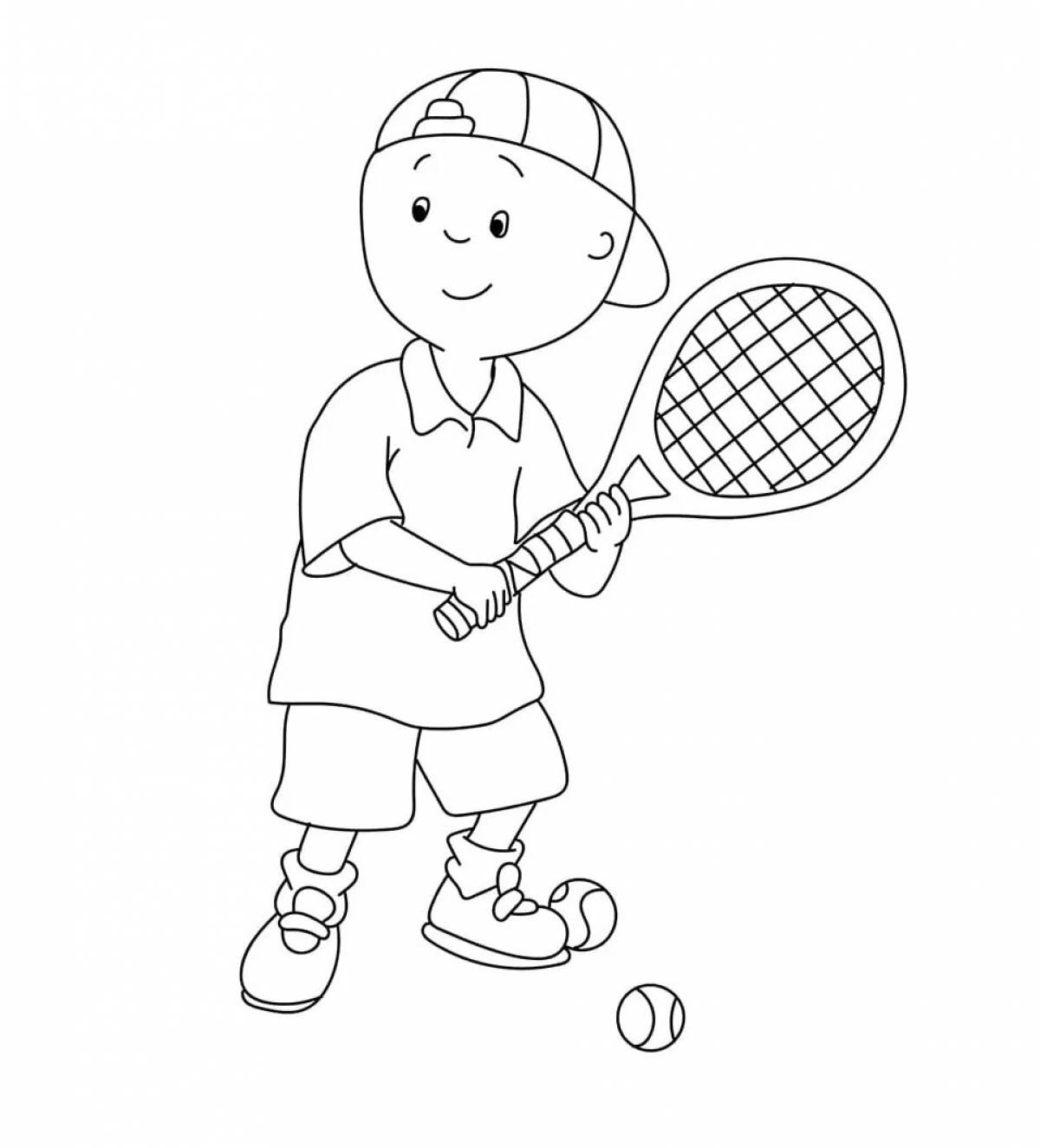 Colored sports coloring book for preschoolers