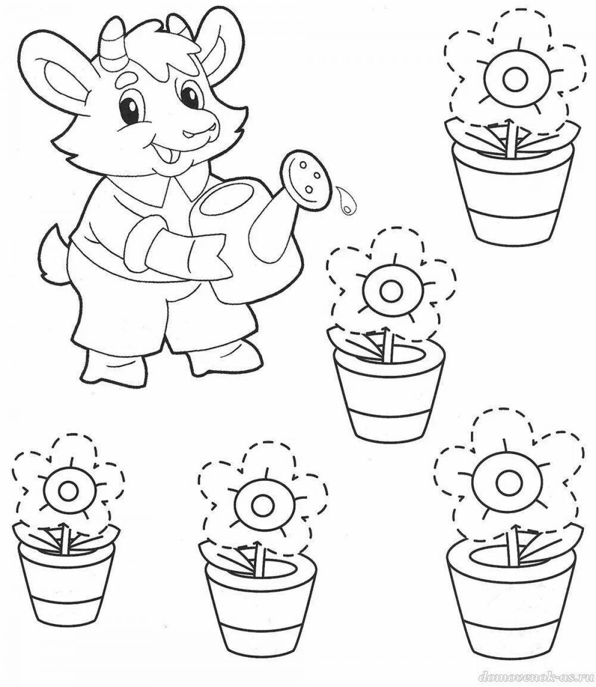 A fun indoor plant coloring book for preschoolers