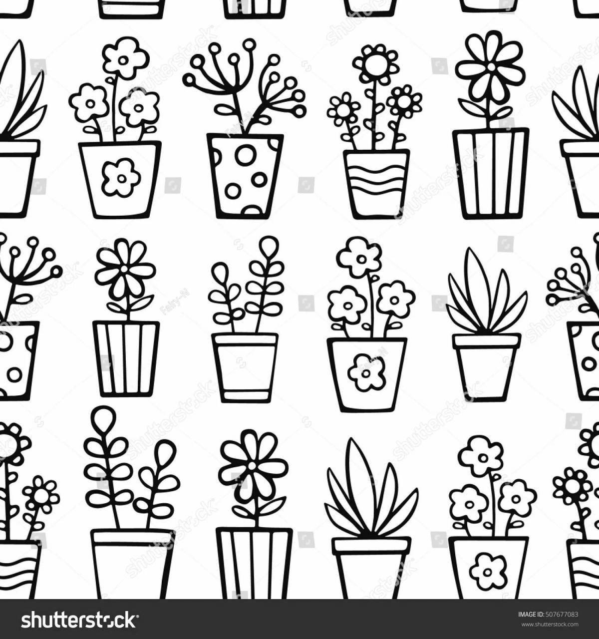 Innovative houseplant coloring book for preschoolers