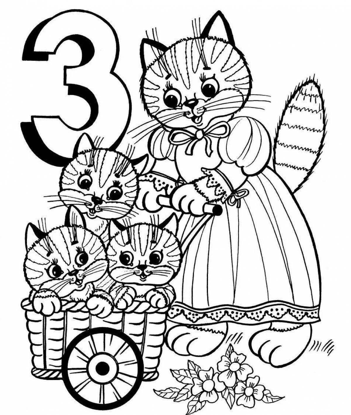 Awesome cat house coloring page for school kids