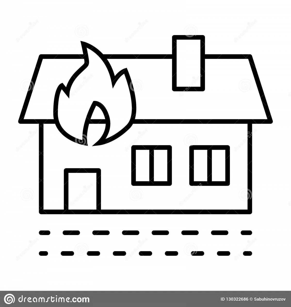 Amazing cat house coloring page for toddlers