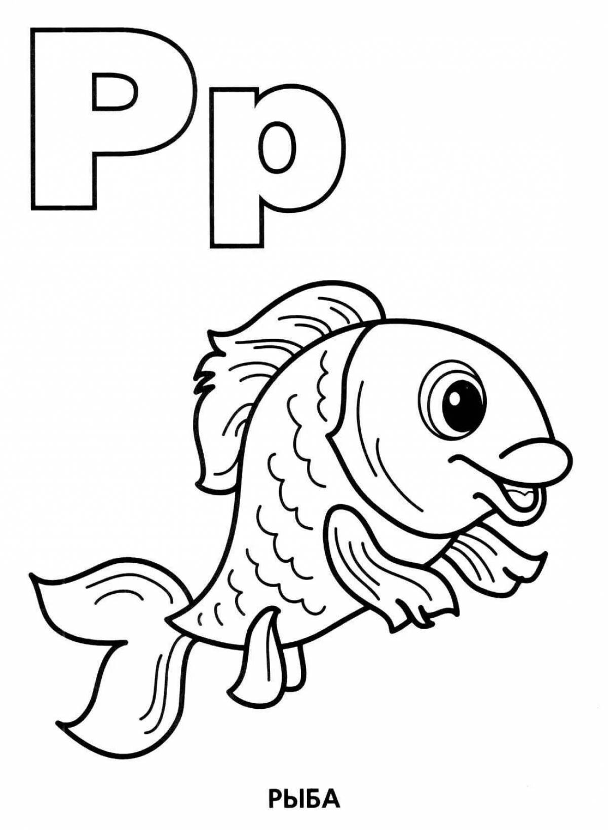 Colorful letter p coloring book for preschoolers