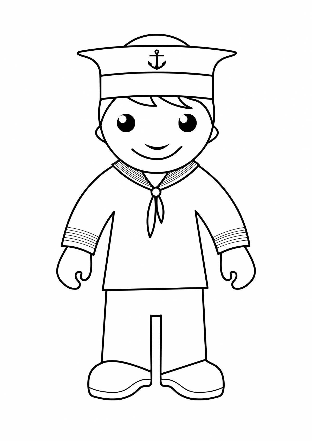 Coloring funny soldier for kids