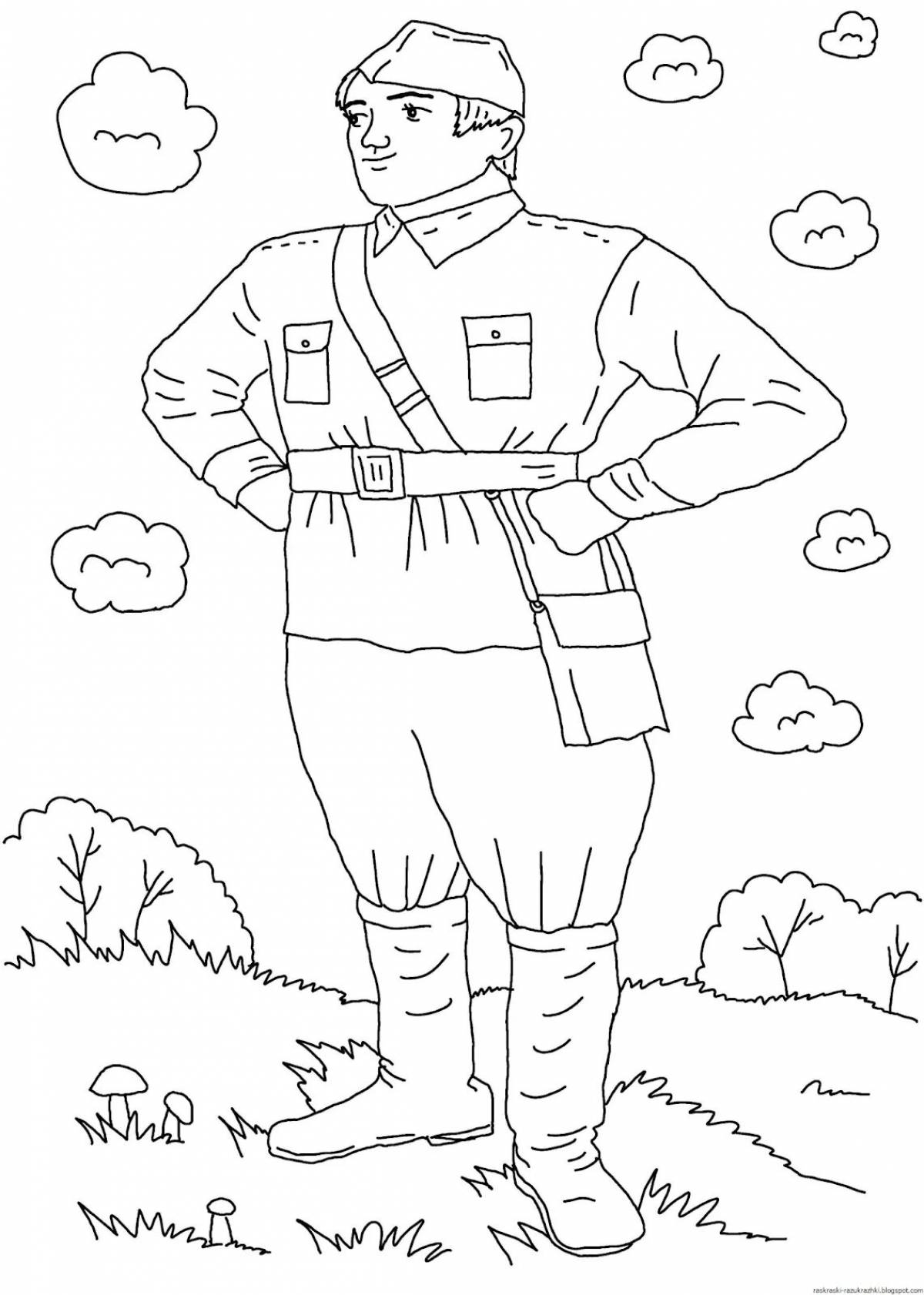 Солдат рисунок для детей #1