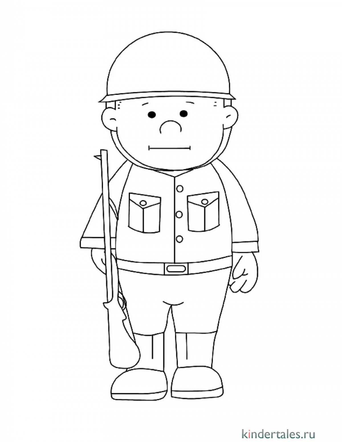 Soldier drawing for kids #5
