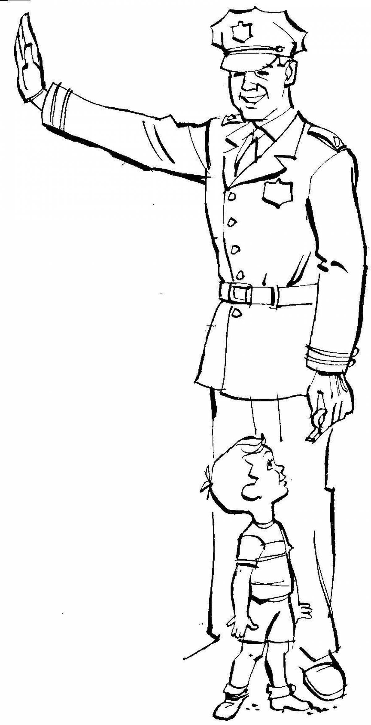 Cute uncle step coloring page