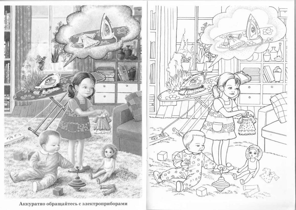 Innovative coloring book to keep kids safe at home