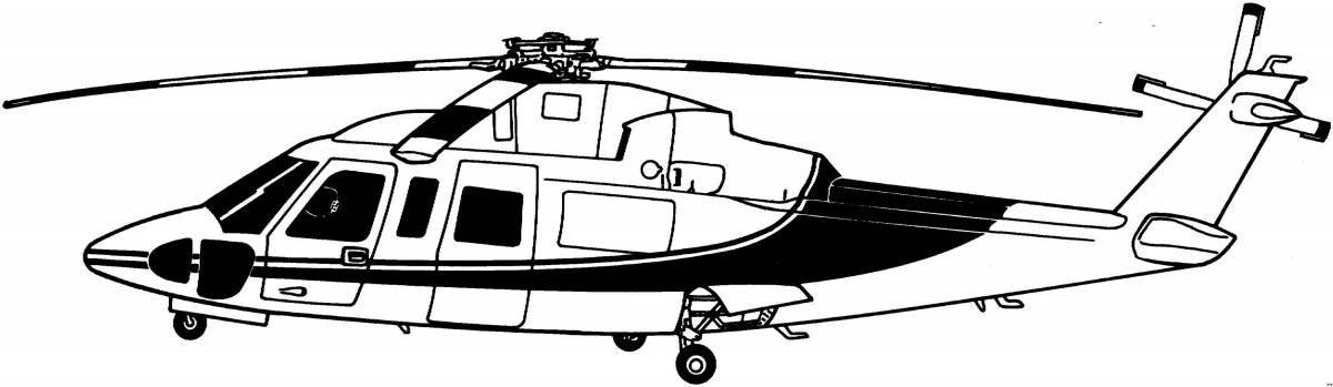 Cute military helicopter coloring book for kids