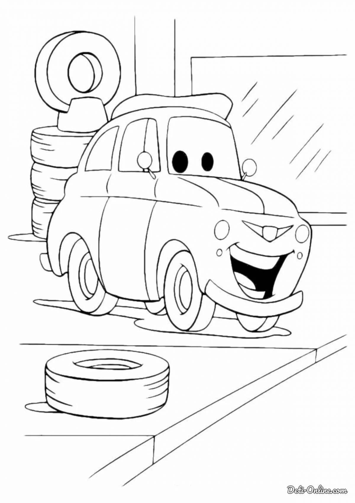 Adorable cars coloring pages for boys