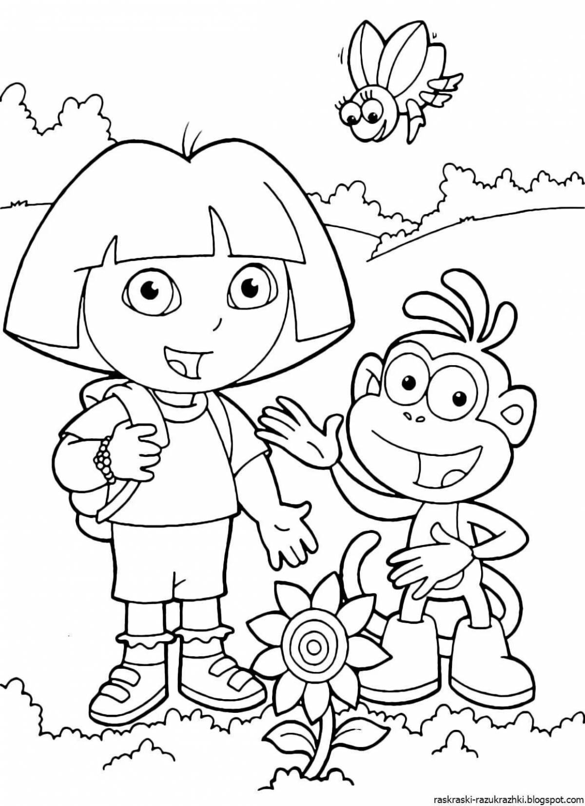 Adorable cartoon coloring book for girls