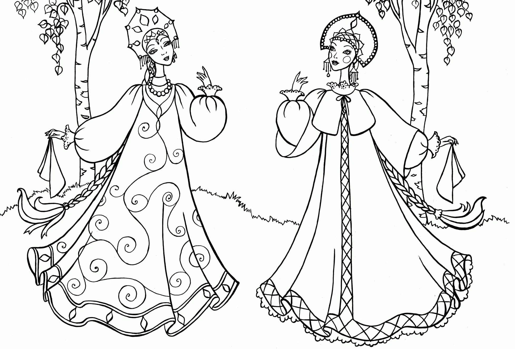 Violent Russian costume coloring book for kids