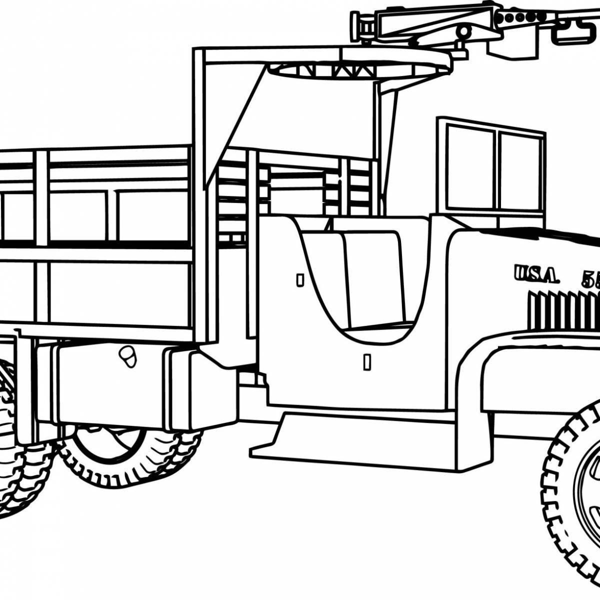 Katyusha colorful military vehicles coloring book for kids