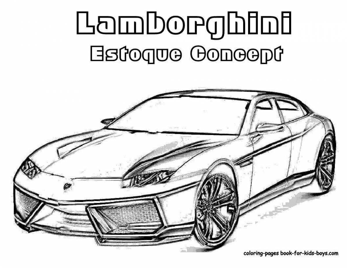 Playful lamborghini car coloring book for kids